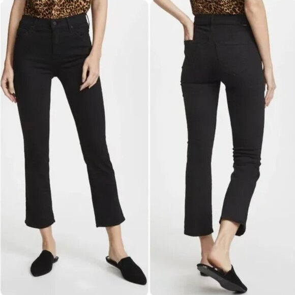 MOTHER Denim - MOTHER The Insider Crop Straight Black Jeans in Not Guilty Size 26